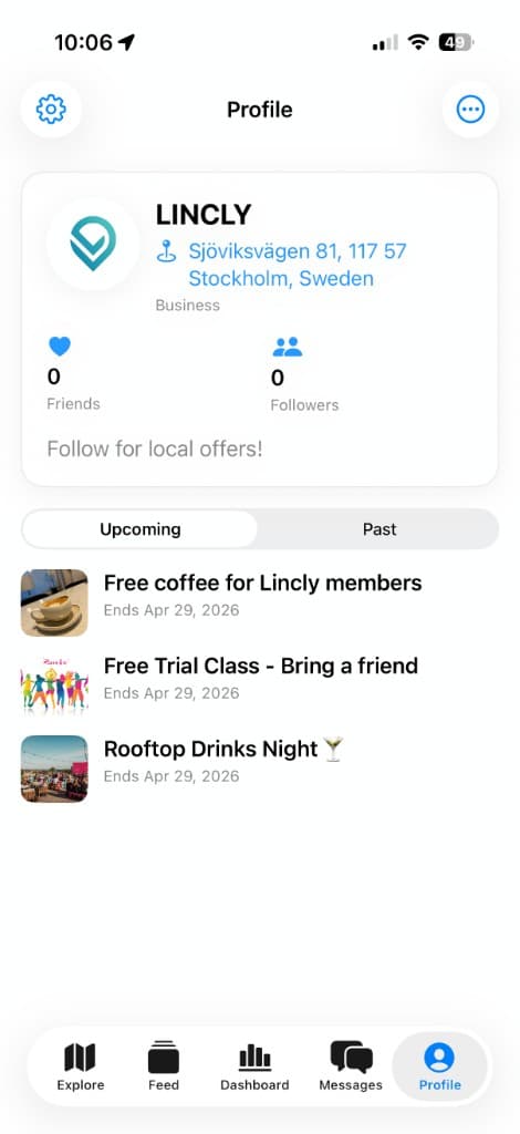 Business features in the Lincly app (1)